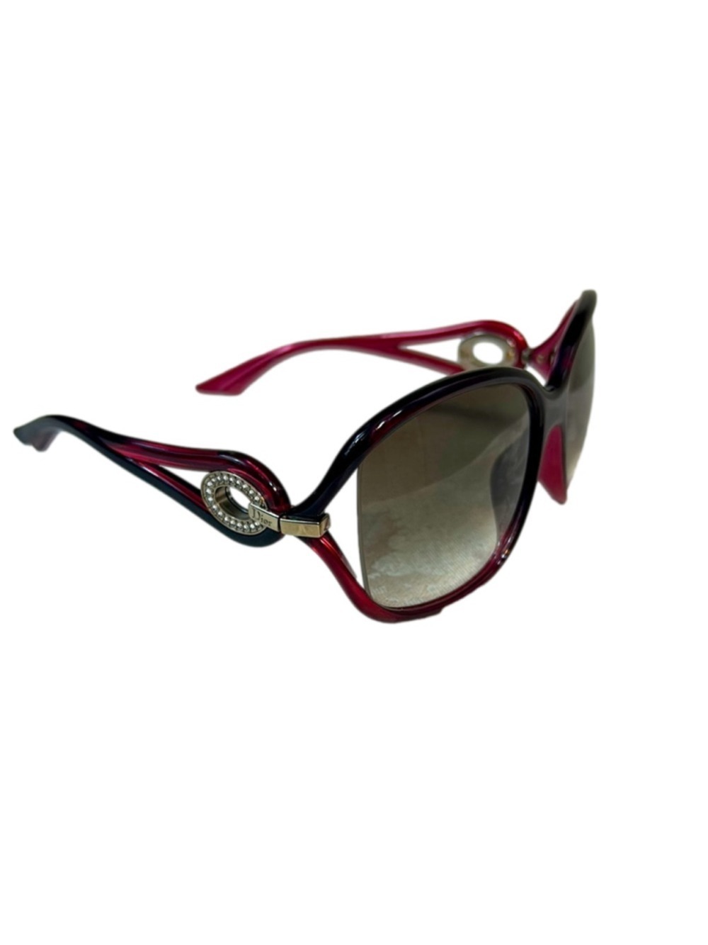 Dior VOLUTE2STR Chic Red Sunglasses with Rhinestone Detail OF5058S57N
